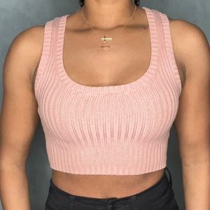 Pink sweater crop top